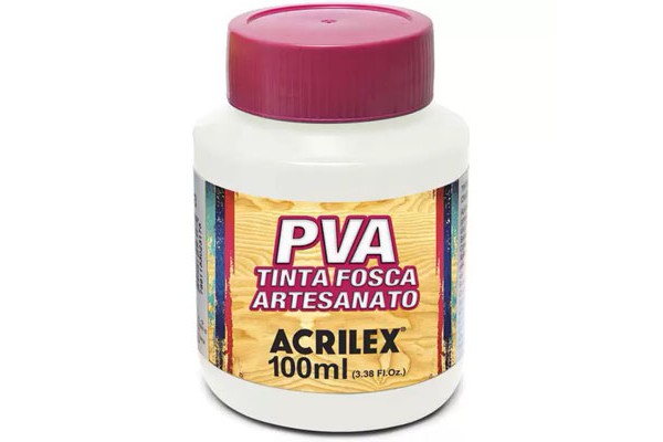 TINTA PVA FOSCA 100 ML ACRILEX BRANCO 